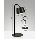 LED Akkuleuchten Set ARMANDA, 1x3W, 3000K, IP54, schwarz