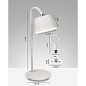 Battery lamp ARMANDA IP54, black dimmable