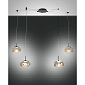 pendant luminaire BRENA 4 flames IP20, black dimmable