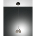 pendant luminaire LUCILLE 1 flame IP20, black dimmable