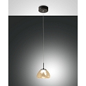 pendant luminaire LUCILLE 1 flame IP20, black dimmable