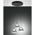 pendant luminaire LUCILLE 3 flames IP20, black dimmable