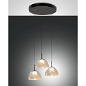 pendant luminaire LUCILLE 3 flames IP20, black dimmable