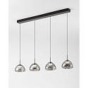 pendant luminaire LUCILLE 4 flames IP20, black dimmable