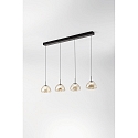 pendant luminaire LUCILLE 4 flames IP20, black dimmable