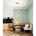 Fabas Luce LED Pendelleuchte LAPO, rund, 3-flammig, 36W, 3000K, 3900lm, IP20, dimmbar, cognac