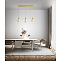 Fabas Luce LED Pendelleuchte LAPO, Balken, 3-flammig, 36W, 3000K, 3900lm, IP20, dimmbar, cognac