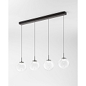 pendant luminaire ARIEL 4 flames, long IP20, black dimmable
