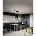 Fabas Luce pendant luminaire ARIEL 4 flames, long IP20, black dimmable