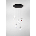 pendant luminaire ARIEL 5 flames, round IP20, black dimmable