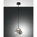 pendant luminaire DEVA 1 flame IP20, black dimmable