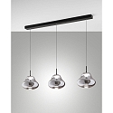 pendant luminaire DEVA 3 flames, long IP20, black dimmable