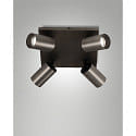 Spot FLORES, IP20 IK08, 4-flammig, 24 x 24cm, GU10 max. 7.5W, verstellbar, gunmetal-grau
