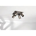 Fabas Luce Spot FLORES, IP20 IK08, 4-flammig, 24 x 24cm, GU10 max. 7.5W, verstellbar, gunmetal-grau