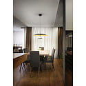 Fabas Luce pendant luminaire YUKO adjustable, direct / indirect IP20, black, gold leaf dimmable
