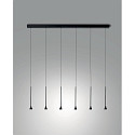 pendant luminaire SUSA 6 flames IP20, black dimmable