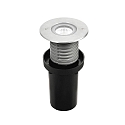 Fabas Luce LED Boden-Einbauleuchte IRVING 22, IP67 IK09, � 11.6cm, 7.8W 3000K 653lm 40�,befahrbar bis 2.5t, Edelstahl 316L / Hartglas