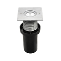 Fabas Luce LED Boden-Einbauleuchte WAKO 2, IP67 IK09, 11.6 x 11.6cm, 7.8W 3000K 653lm 40�,befahrbar bis 2.5t, Edelstahl 316L / Hartglas