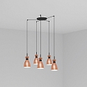 Faro Pendelleuchte RETRO 5xE14, IP20, kupfer, matt