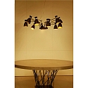 Faro pendant luminaire RETRO 12 flames E14 IP20, copper, black matt 