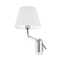 wall luminaire ETERNA E27 IP20, chrome, white 