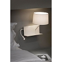 Faro Wandleuchte HANDY E27, IP20, mit rechtem LED-Leser, wei� matt