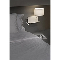 Faro Wandleuchte HANDY E27, IP20, mit rechtem LED-Leser, wei� matt