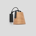 Faro Wandleuchte STOOD E27, IP20, schwarz, holz