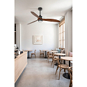 Faro Ceiling fan JUST FAN M with remote control IP20, walnut, black matt