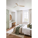 Faro Ceiling fan POROS L with remote control IP20, white matt, pine