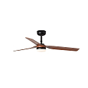 Faro LED Ventilator PUNT M, 18W, 3000/4200/6500K, 678lm, IP20, schwarz/nussbaum