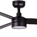 Faro Ceiling fan RUDDER S with remote control IP20, black matt, walnut