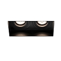 ceiling recessed luminaire HYDE SQ 2 flames GU10 IP20, black matt 