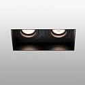 Faro ceiling recessed luminaire HYDE SQ 2 flames GU10 IP20, black matt 