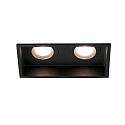 ceiling recessed luminaire HYDE SQ 2 flames GU10 IP44, black matt 