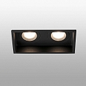 Faro ceiling recessed luminaire HYDE SQ 2 flames GU10 IP44, black matt 