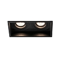 ceiling recessed luminaire HYDE SQ 2 flames GU10 IP20, black matt 
