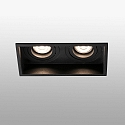 Faro ceiling recessed luminaire HYDE SQ 2 flames GU10 IP20, black matt 