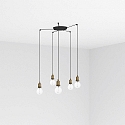 pendant luminaire ART 5 flames E27 IP20, antique gold 
