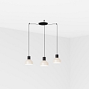 pendant luminaire KOMBO 3 flames E27 IP20, beige, black matt 