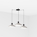 pendant luminaire KOMBO 3 flames E27 IP20, grey, black matt 
