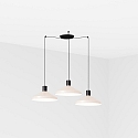 pendant luminaire KOMBO 3 flames E27 IP20, beige, black matt 