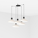 pendant luminaire KOMBO 5 flames E27 IP20, beige, black matt 