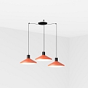 pendant luminaire KOMBO 3 flames E27 IP20, black matt, terracotta 