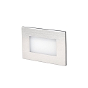 Faro Outdoor LED Wand-Einbauleuchte GRON, IP65, 10.5 x 6.5cm, 220-240V AC, 1W 3000K 114lm, schaltbar, Nickel satiniert / opal
