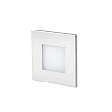 Faro Outdoor LED Wand-Einbauleuchte FROL, IP65, eckig, 8.5 x 8.5cm, 1W 3000K 90lm 70�, Nickel satiniert / Diffusor opal