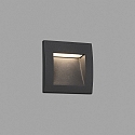 Faro wall recessed luminaire SEDNA SQ90 square, indirect, switchable IP65, dark grey 