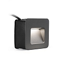 Faro Outdoor LED Wand-Einbauleuchte NASE SQ, IP44, 9.4 x 9.4cm, 220-240V AC, 3W 3000K 109lm 120�, schaltbar, dunkelgrau