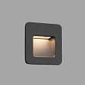 Faro Outdoor LED Wand-Einbauleuchte NASE SQ, IP44, 9.4 x 9.4cm, 220-240V AC, 3W 3000K 109lm 120�, schaltbar, dunkelgrau
