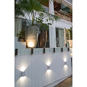Faro outdoor wall luminaire LING 2 flames LED IP54, white matt 
